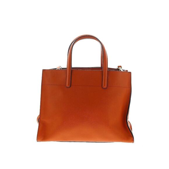 Prada Womens Orange Saffiano Leather Triple Pocket Convertible Tote Bag 13x10 In - Picture 3 of 16